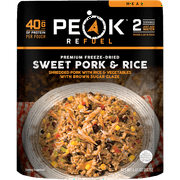 Peak Refuel Sweet Pork \u0026 Rice | Premium Freeze Dried Camping Food | Backpacking \u0026 Hiking MRE Meals | Just Add Water | 100% Real Meat | 40g of Protein | 2 Serving Pouch